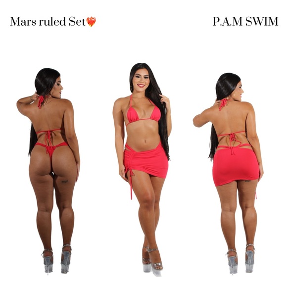 Red bikini set handmade in Brazil 100% Lycra - Picture 8 of 9